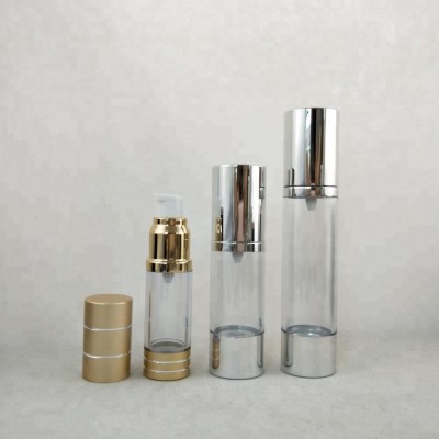 15ml/30ml/50ml plastic cosmetic airless bottle, pp plastic round airless bottle, cosmetic airless pump bottle