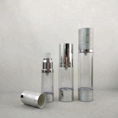 15ml 30ml 50ml Professional Factory Clear Airless Empty Bottle, Plastic Airless Pump Bottle/ Aluminum Cap Airless Bottle